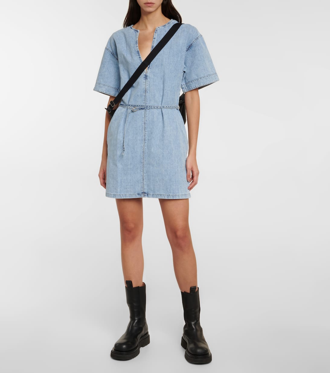 Kaftan Denim Minidress in Blue Frame Mytheresa