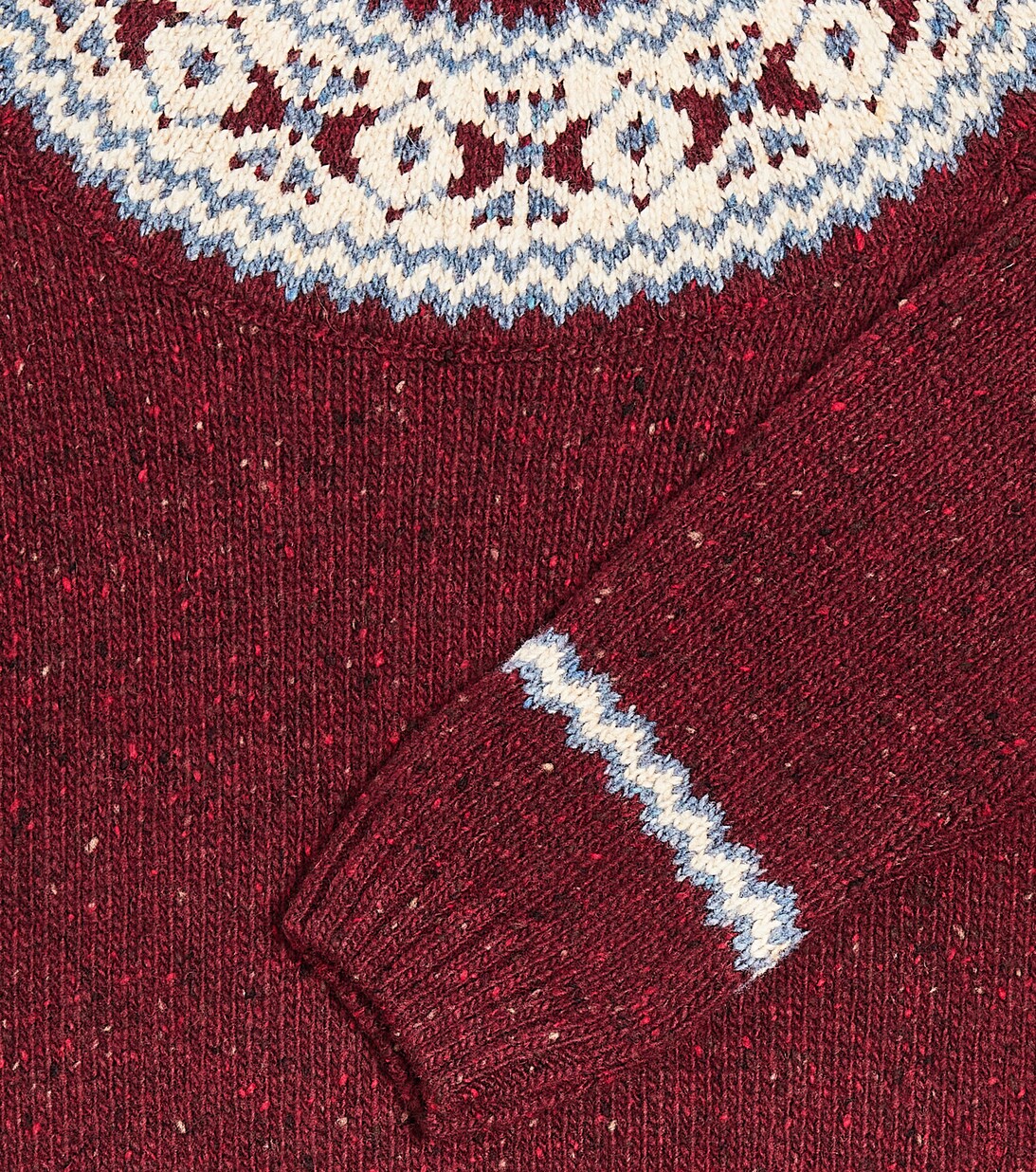 Wool Blend Fair Isle Pattern Sweater