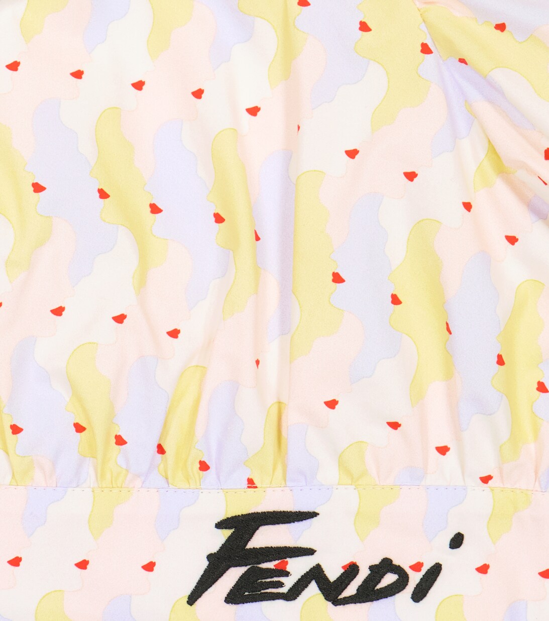 Fendi Pink Kids Puff-Sleeve Pattern Dress