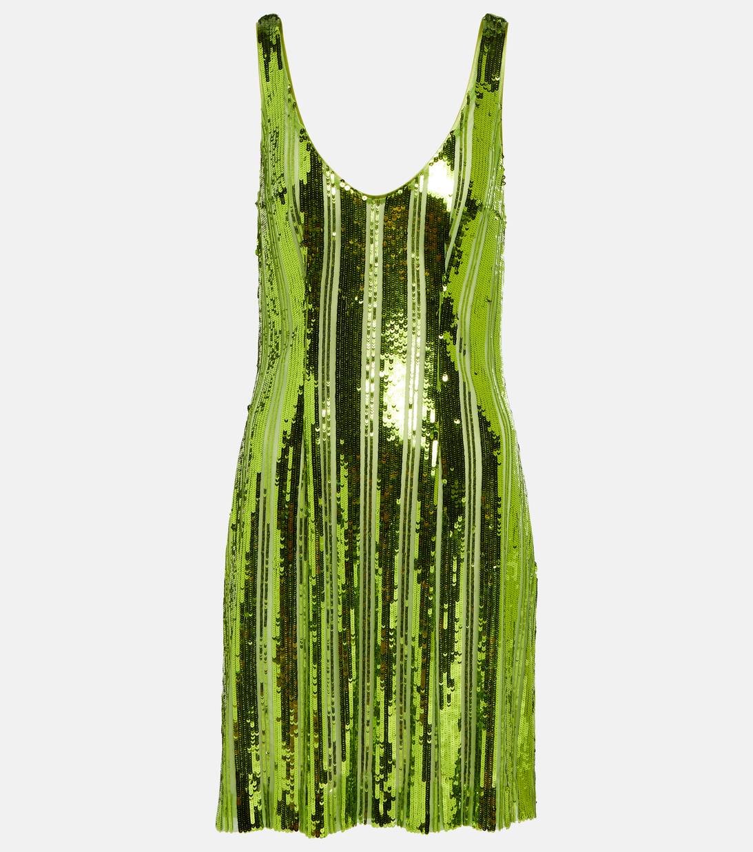 Embellished Minidress in Green Galvan Mytheresa