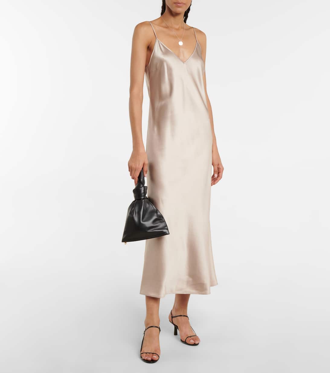 Clea Silk Satin Slip Dress in Beige Joseph Mytheresa