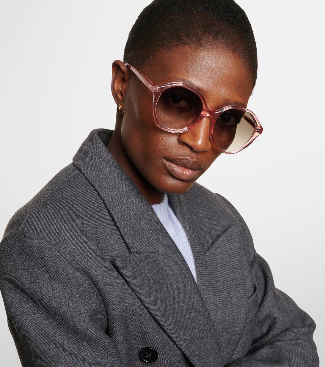 핑크 S 201 오버사이즈 아세테이트 선글라스 Celine Eyewear Mytheresa