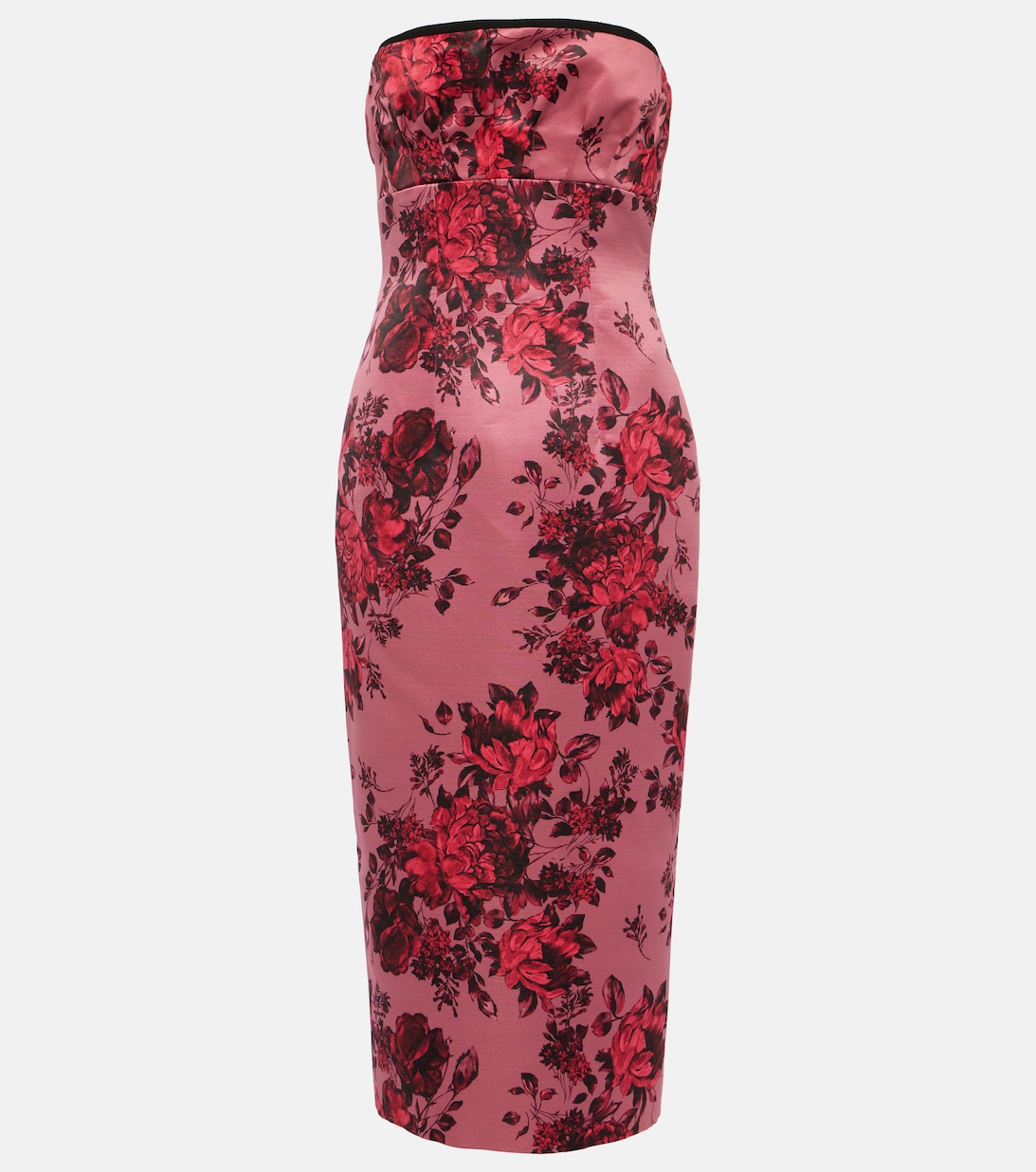 Eider Fuchsia Floral Strapless Midi Dress | Statement Party & Event Gown main image 1