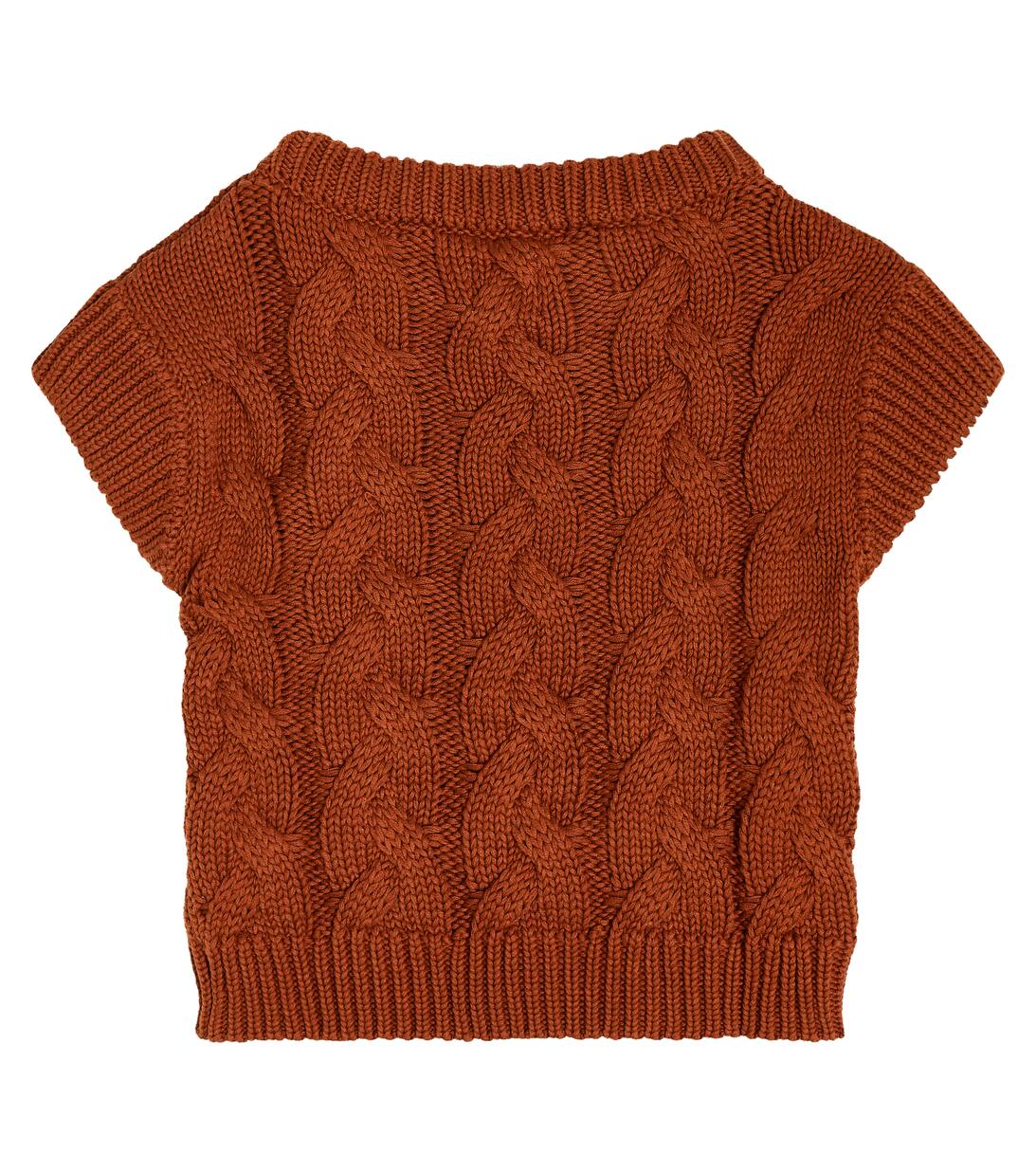 Mylli Cable Knit Cotton Sweater Vest in Red Donsje Mytheresa