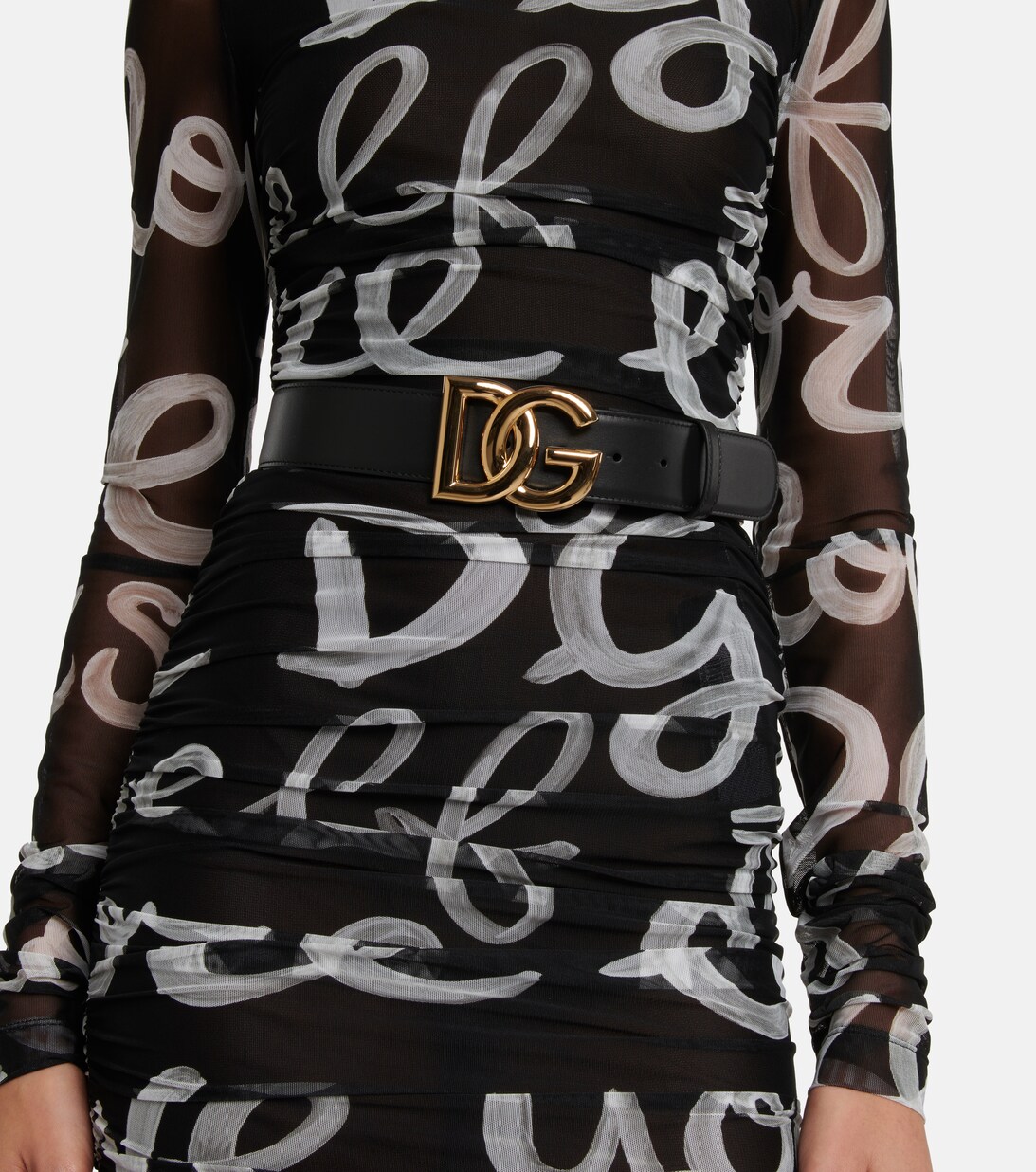 Dolce & Gabbana-DG embellished leather belt