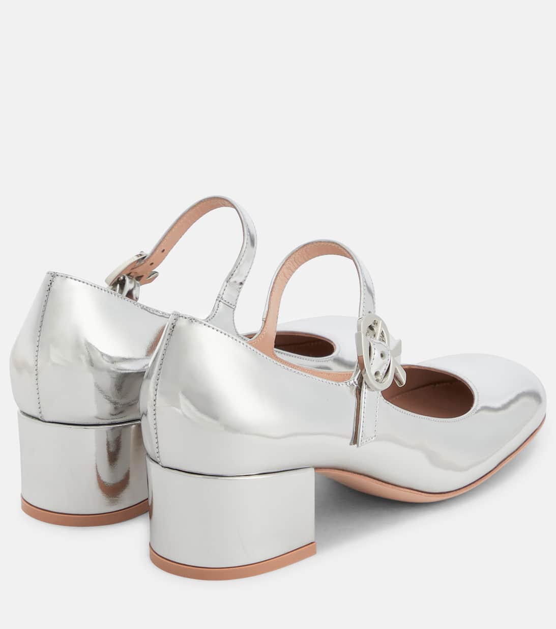 Mary Jane Metallic Leather Pumps in Silver Gianvito Rossi Mytheresa