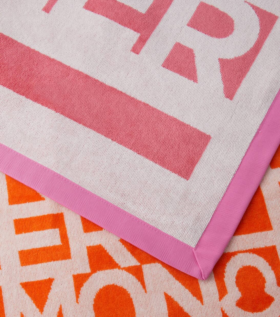 Printed Cotton Towel in Red Moncler Mytheresa