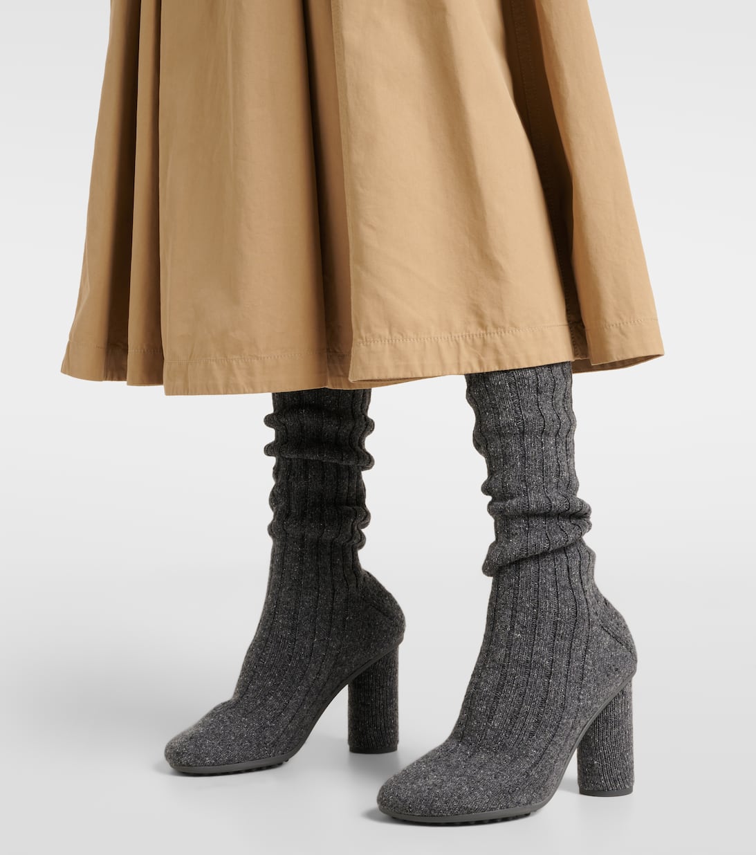 Knee High Sock Boots in Grey Bottega Mytheresa