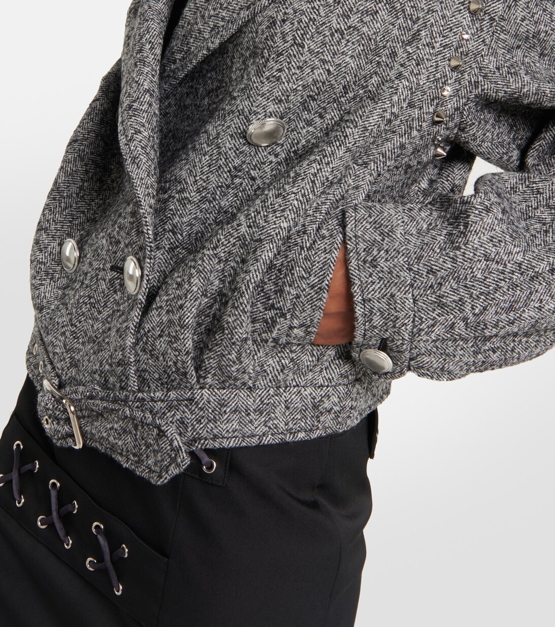 cropped wool blend jacket