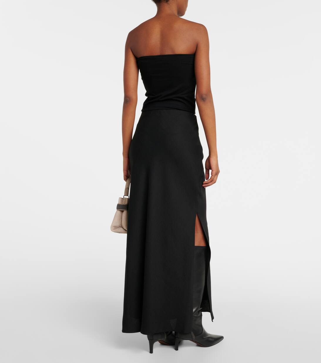 Cotton Blend Tube Top in Black Brunello Cucinelli Mytheresa