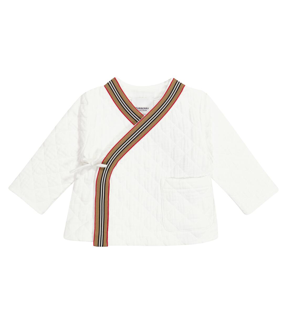 Archive Striped Quilted Cotton Jacket in White Burberry Kids Mytheresa