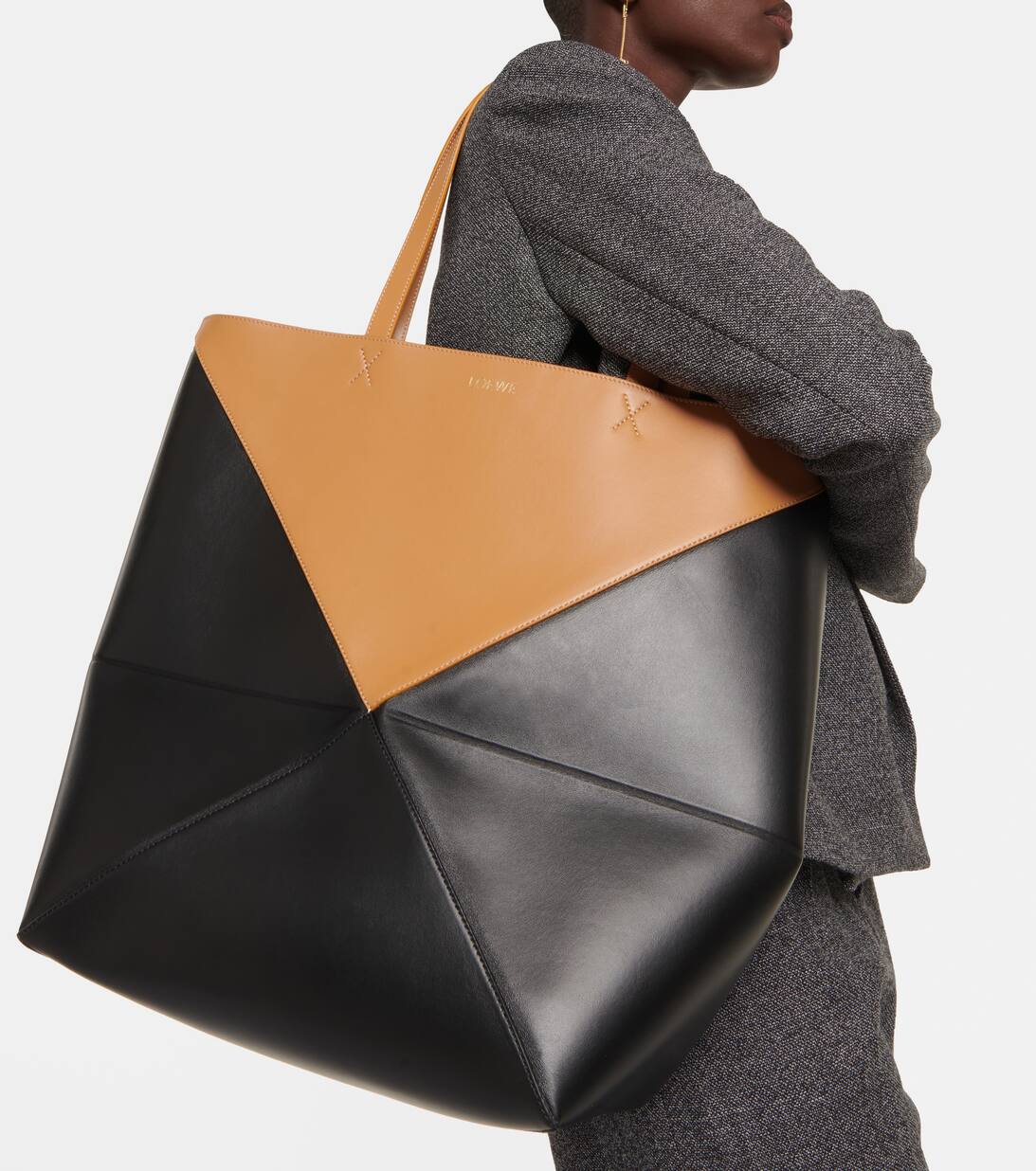 Puzzle Fold Large Leather Tote Bag in Multicoloured Loewe Mytheresa