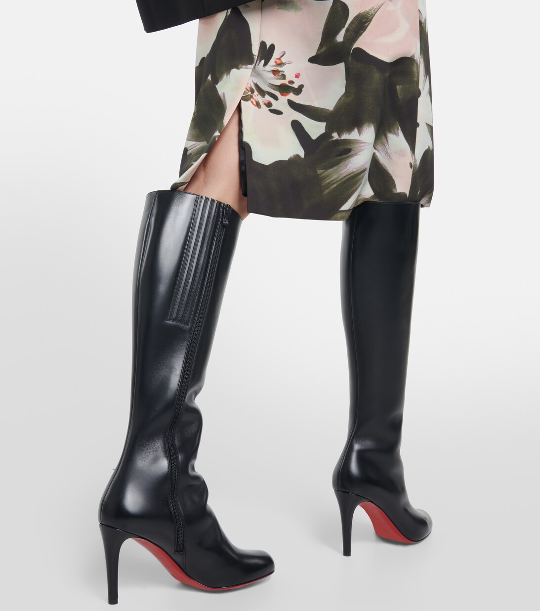 Pumppie Botta Leather Knee High Boots In Black Christian Louboutin Pumppie Botta Leather Knee High Boots In Black Christian Louboutin