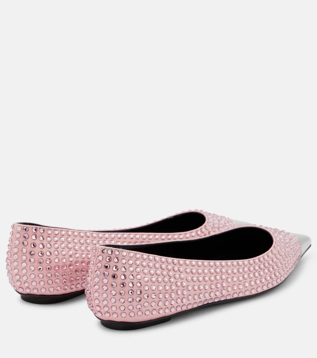 Rhinestone Embellished Ballet Flats in Pink Area Mytheresa
