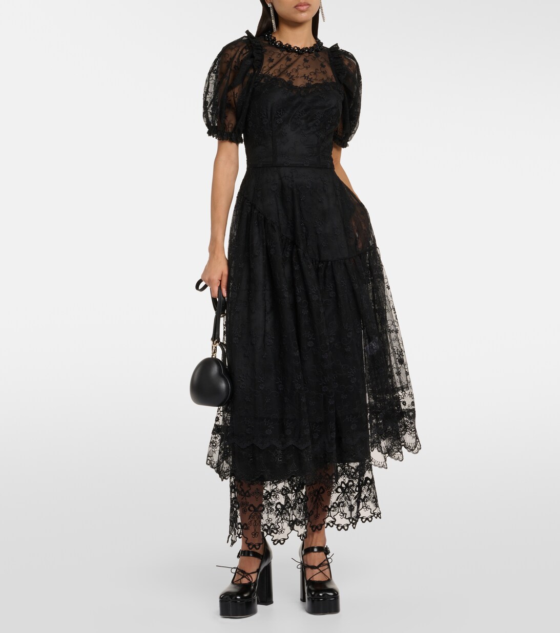 Simona Ivory/Cream Lace Half-Knitted Dress