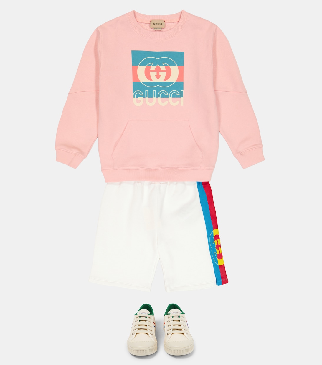 Printed Cotton Jersey Sweatshirt in Pink - Gucci Kids | Mytheresa