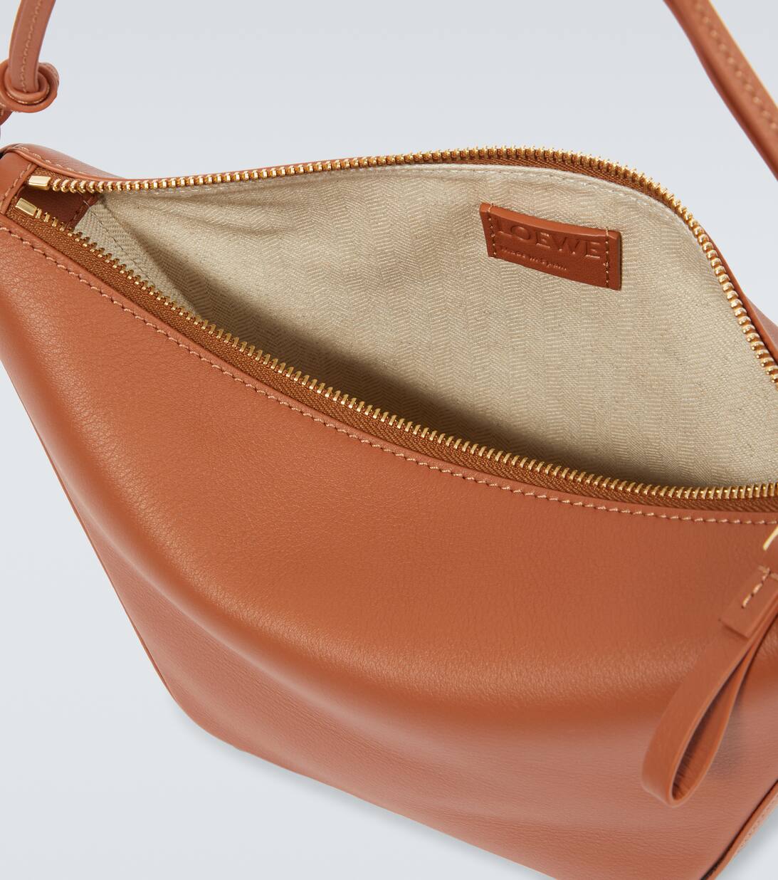 Hammock Mini Leather Shoulder Bag in Brown Loewe Mytheresa