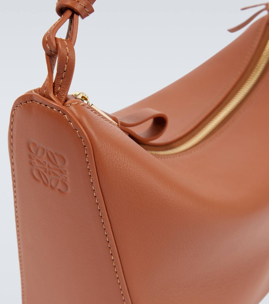 Hammock Mini Leather Shoulder Bag in Brown Loewe Mytheresa