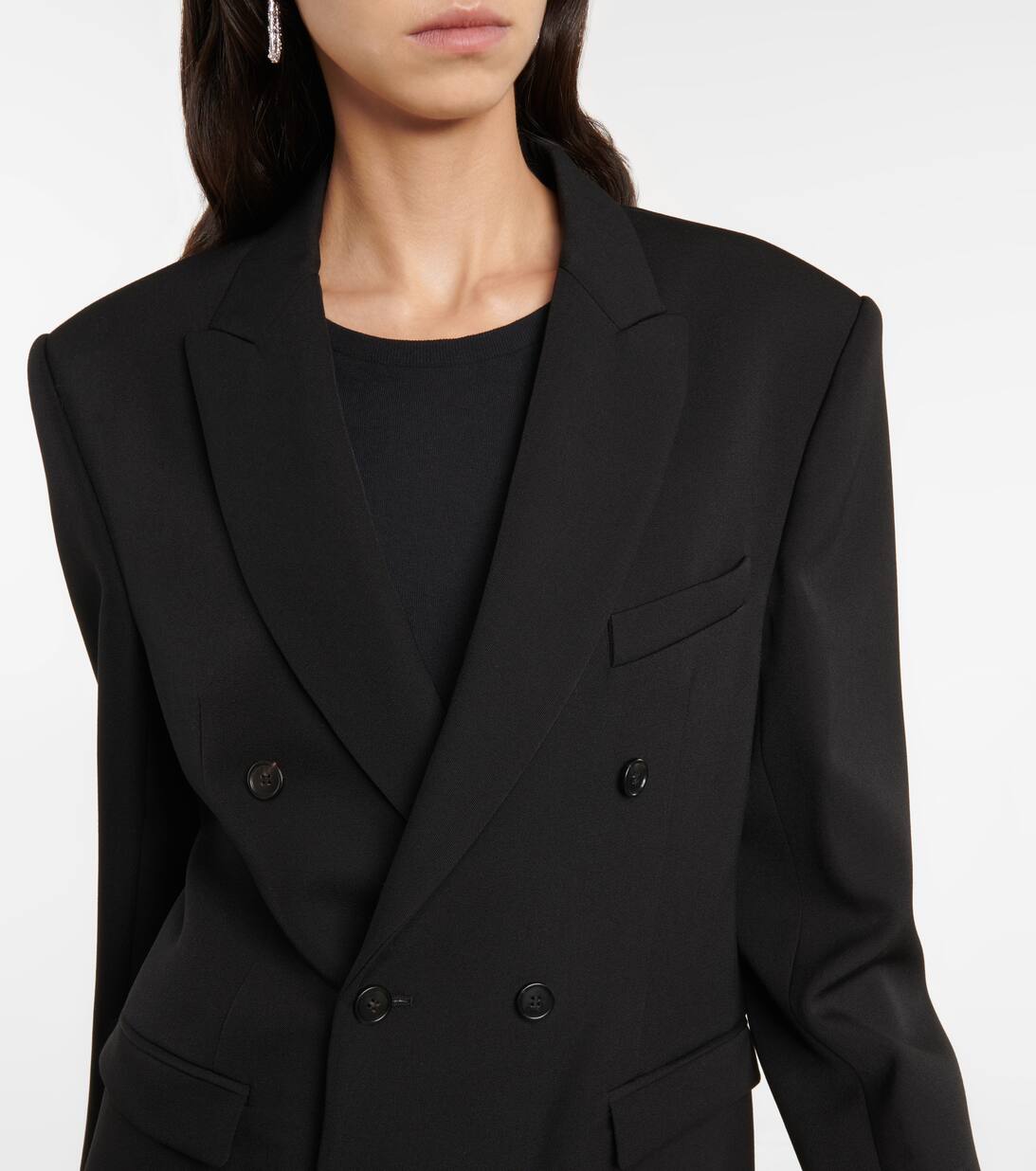 Doppelreihiger Blazer Aus Schurwolle in Schwarz Wardrobe NYC Mytheresa