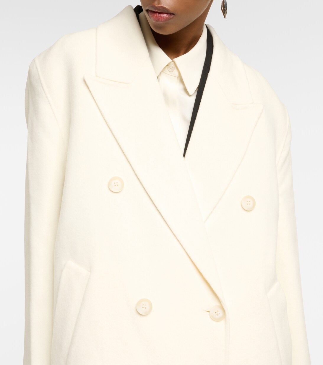 Gaia Oversized Double-breasted Wool-blend Felt Coat