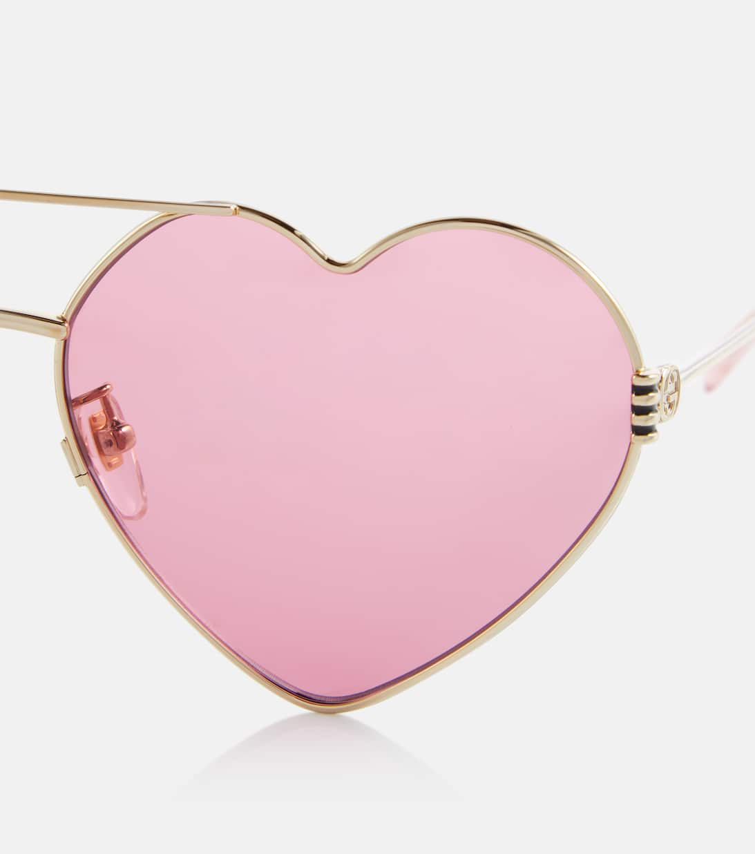 Heart Sunglasses In Gold Gucci Mytheresa