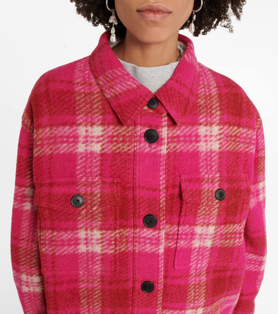Isabel marant étoile harveli plaid stretch wool jacket Clearance