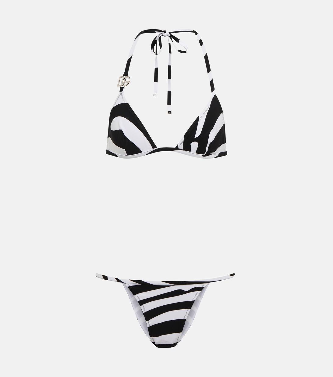 Zebra Print Bikini in White Dolce Gabbana Mytheresa