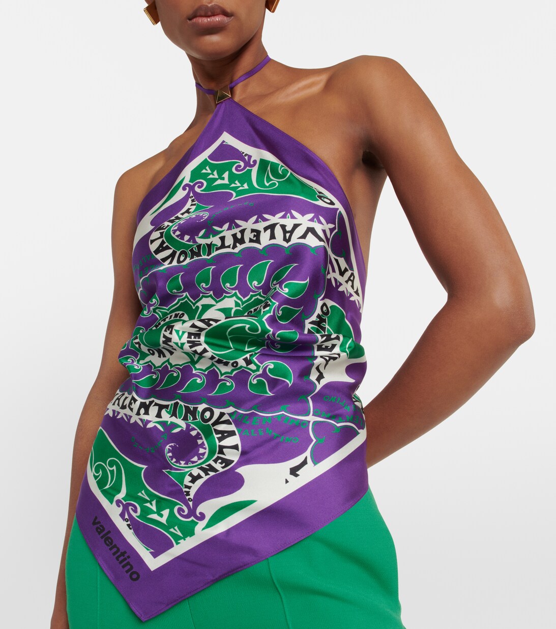 halterneck scarf top