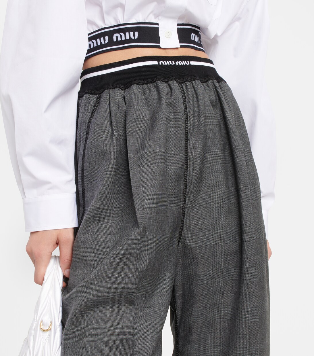 MIUMIU WIDE LEG PANTS STYLE 436