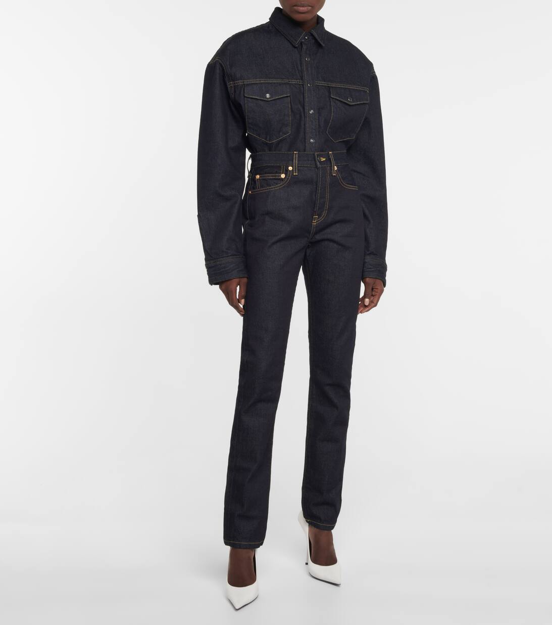 Denim Overshirt in Blue Wardrobe NYC Mytheresa