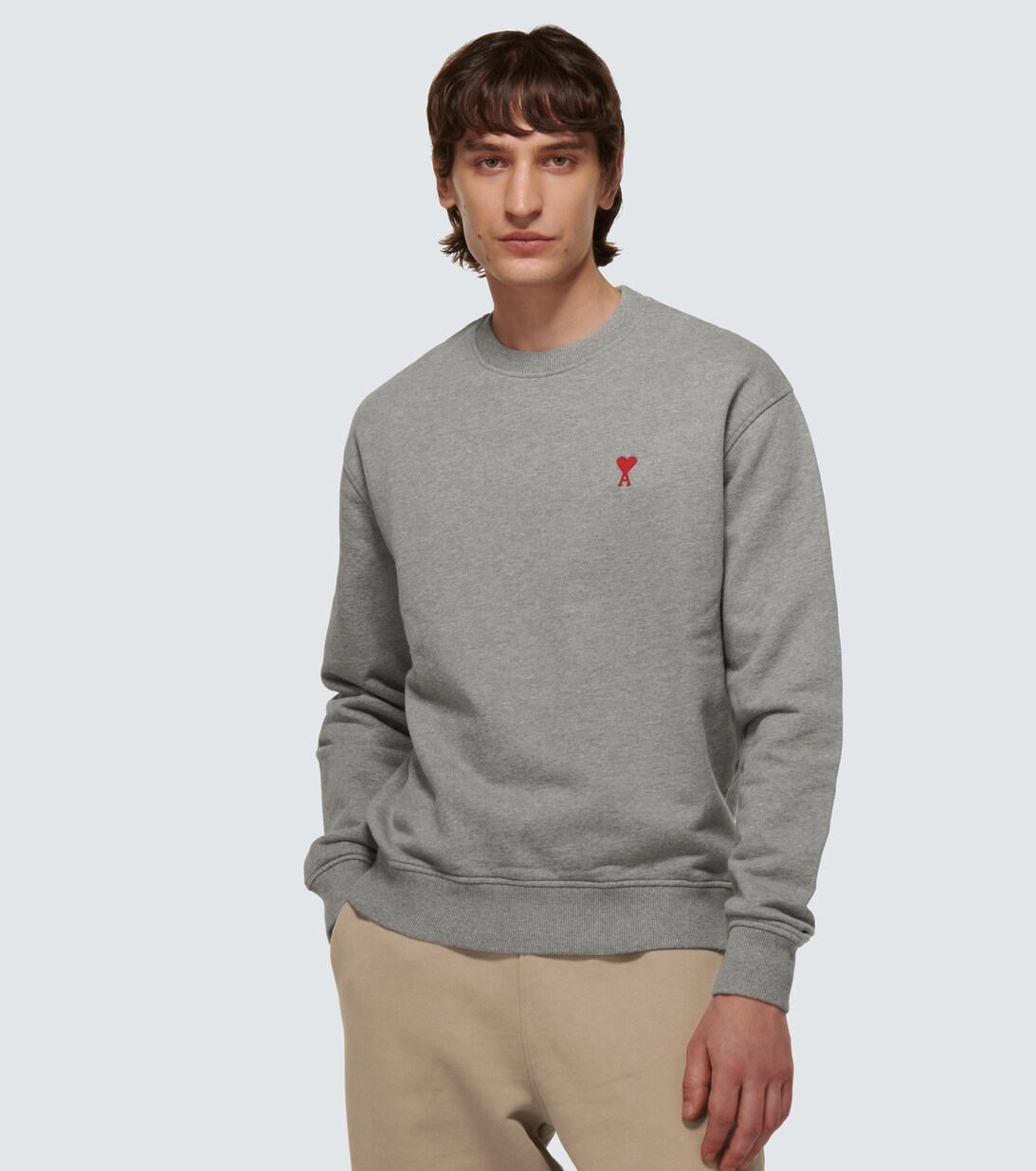 Ami De Coeur Cotton Sweatshirt in Grey - Ami Paris | Mytheresa