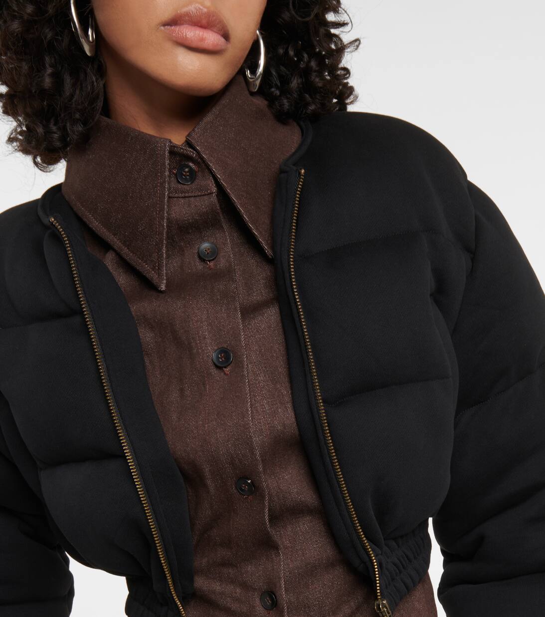 Cropped Cotton Jacket in Black Didu Mytheresa