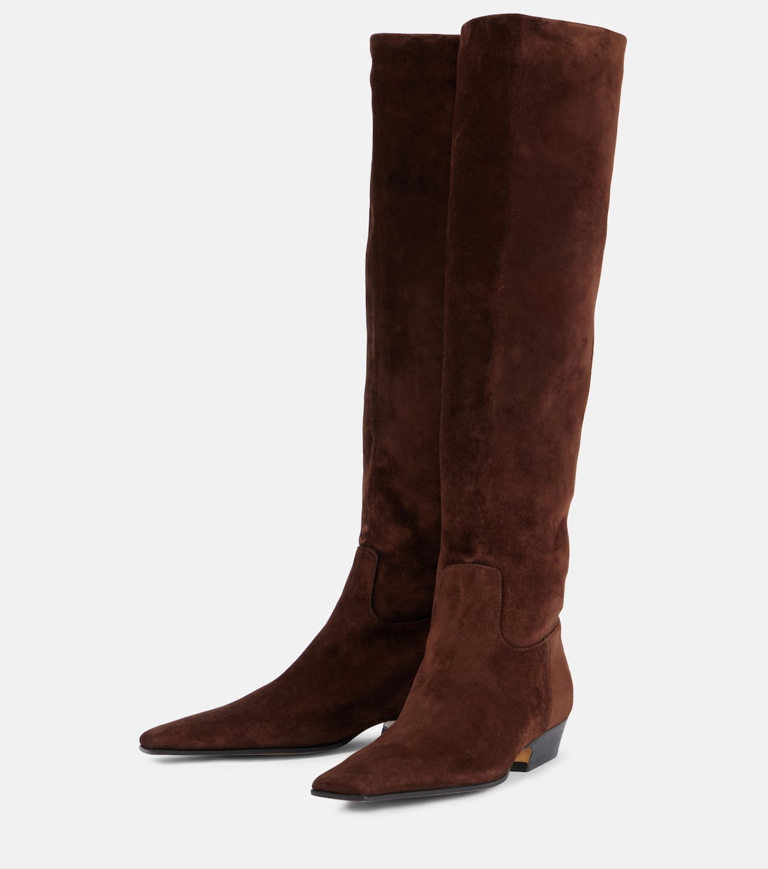 Suede Knee High Boots in Brown Khaite Mytheresa