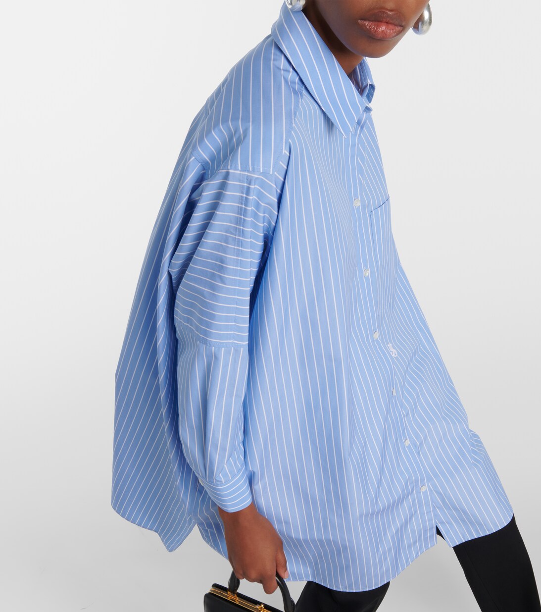 Shirt in Striped Cotton Poplin