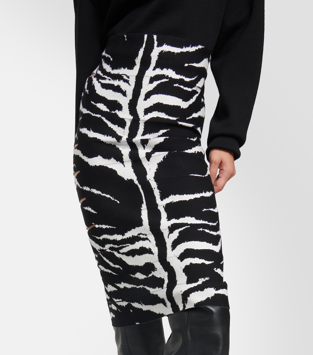 Zebra Waistcoat with Midi Skirt