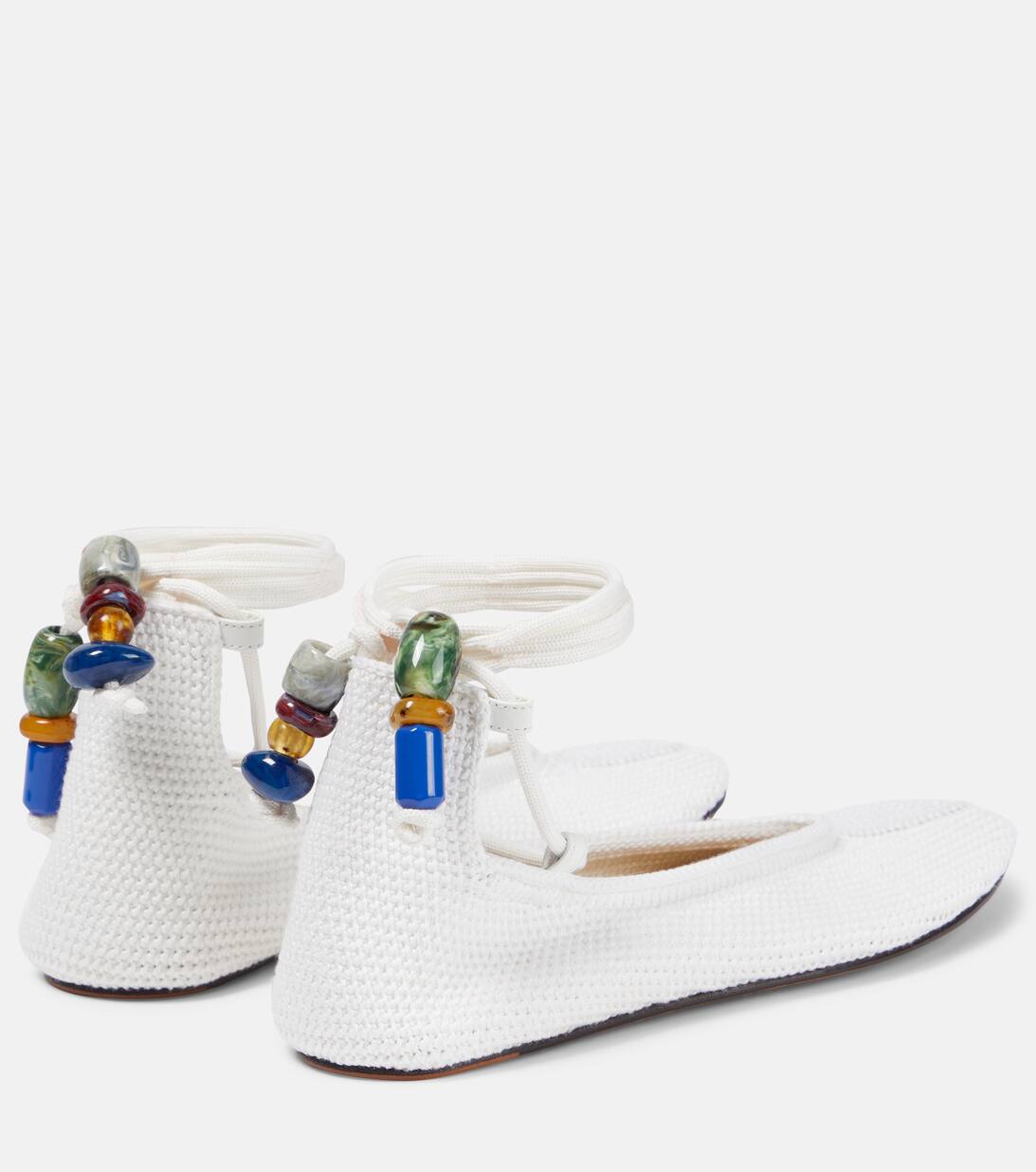 Silk And Cotton Ballet Flats in Grey Loro Piana Mytheresa