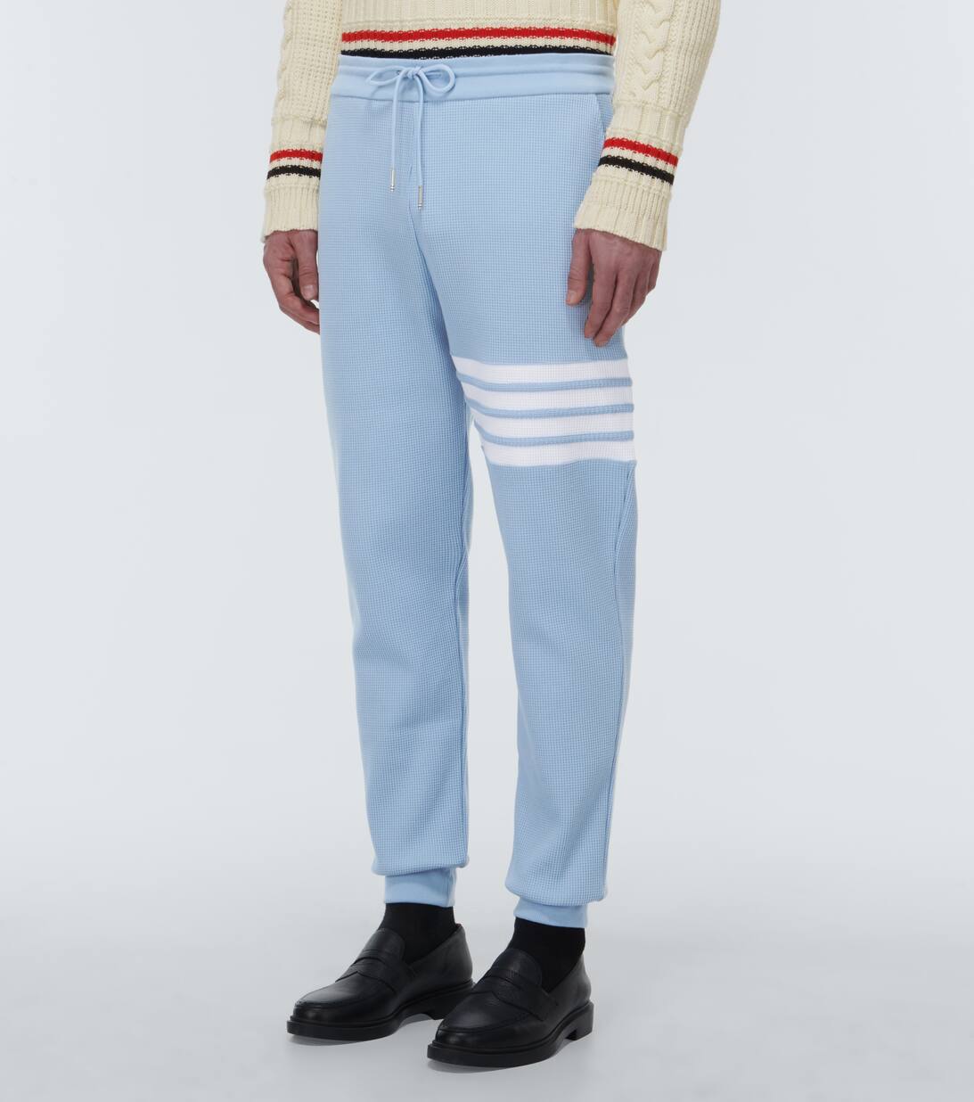 4 Bar Cotton Sweatpants in Blue Thom Browne Mytheresa