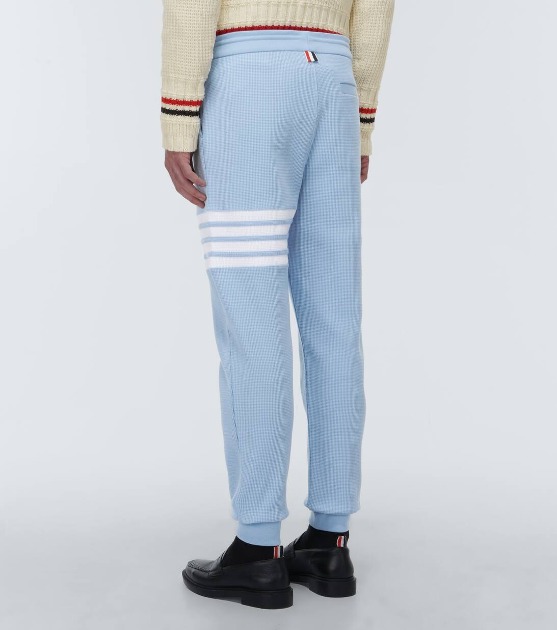 4 Bar Cotton Sweatpants in Blue Thom Browne Mytheresa