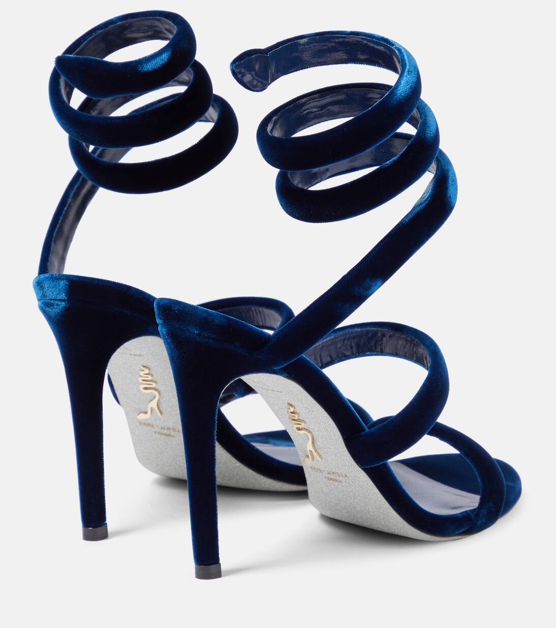 Cleo 105 Velvet Sandals in Blue - Rene Caovilla | Mytheresa