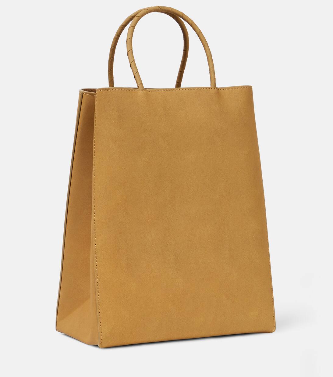 The Small Brown Leather Shopping Bag in Brown - Bottega Veneta | Mytheresa