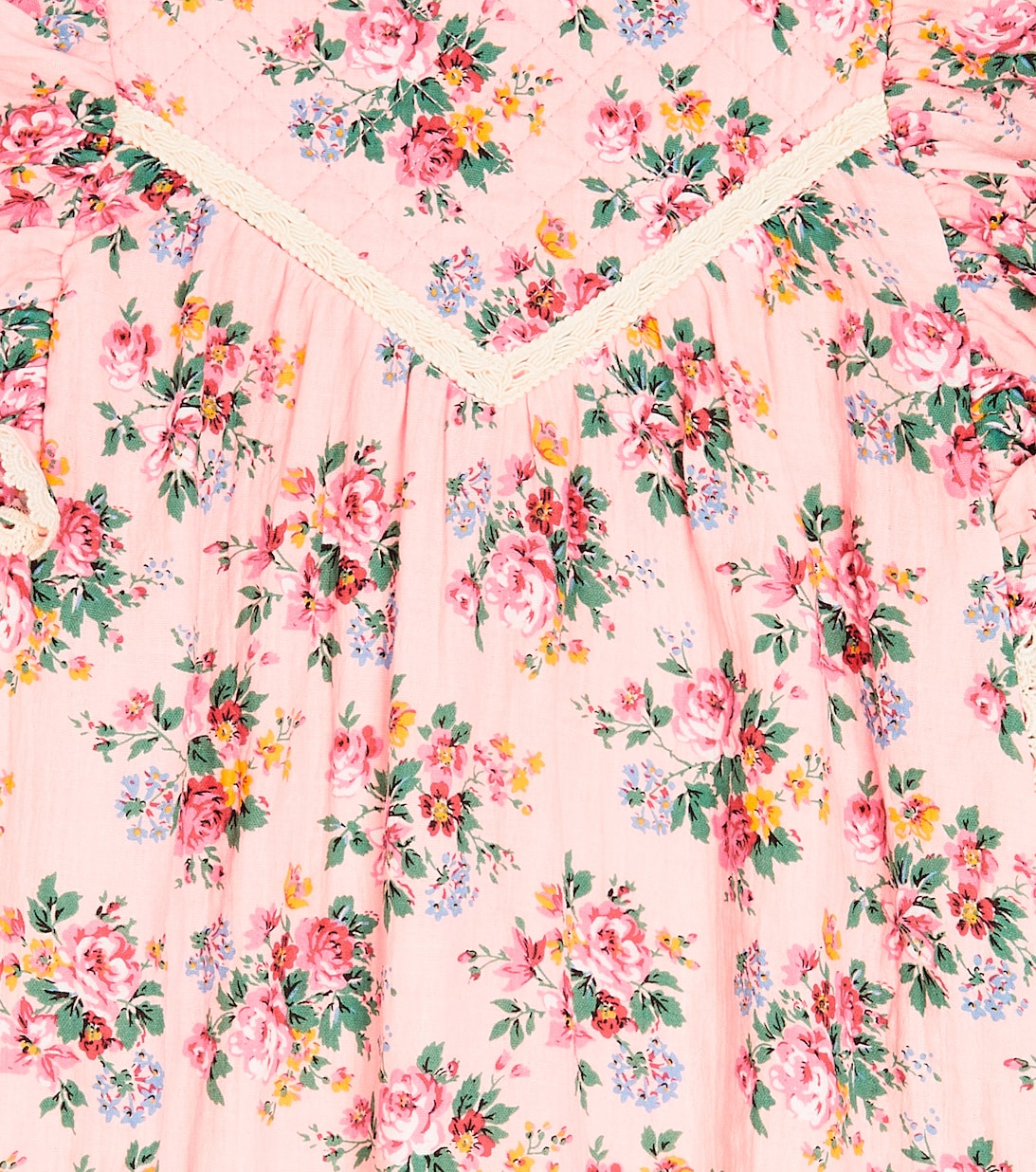 Coton Du Monde Robe longue à volants KENDRA imprimé fleurs de cerisier blanc