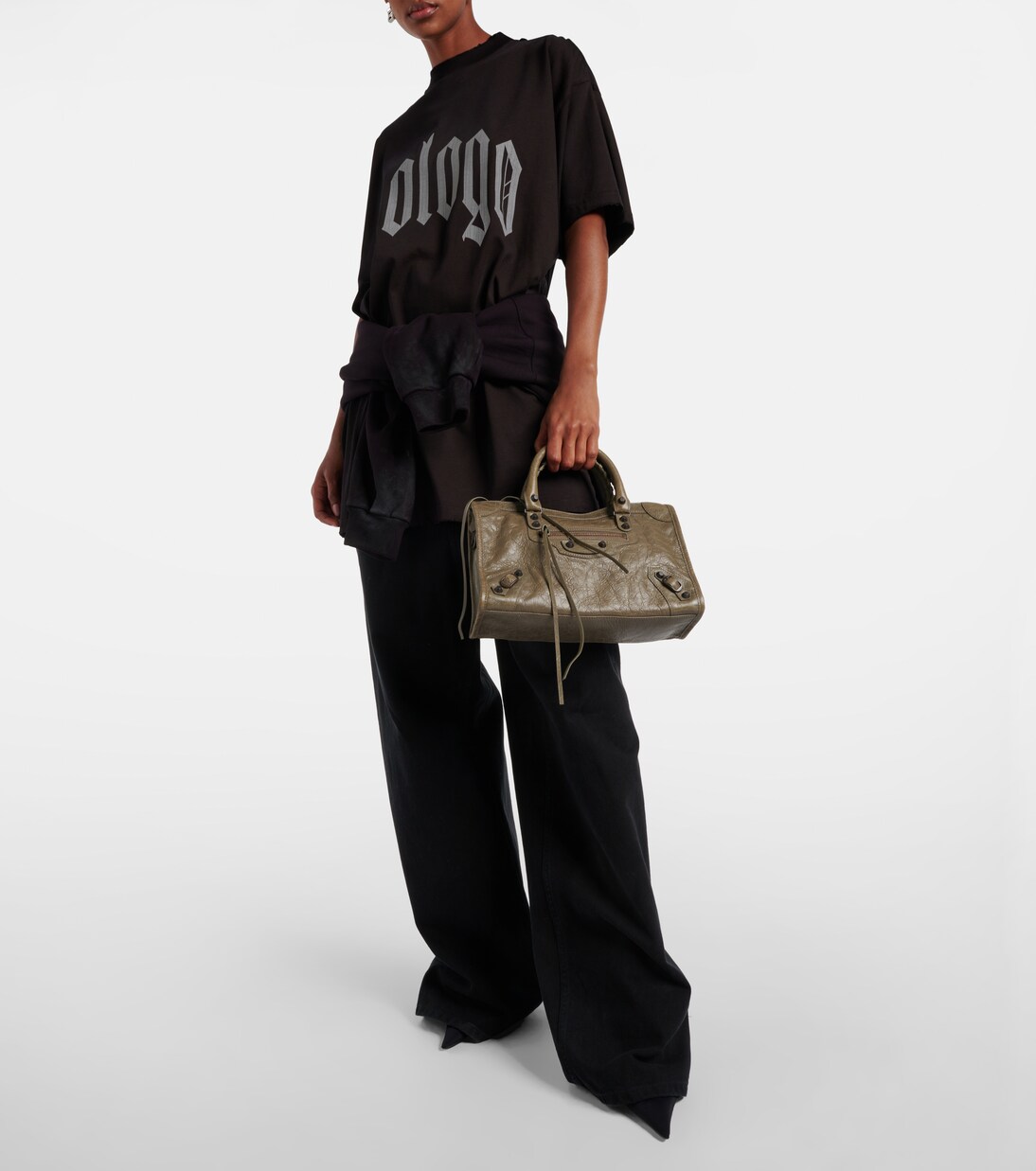 Le City Small leather tote bag in green - Balenciaga | Mytheresa