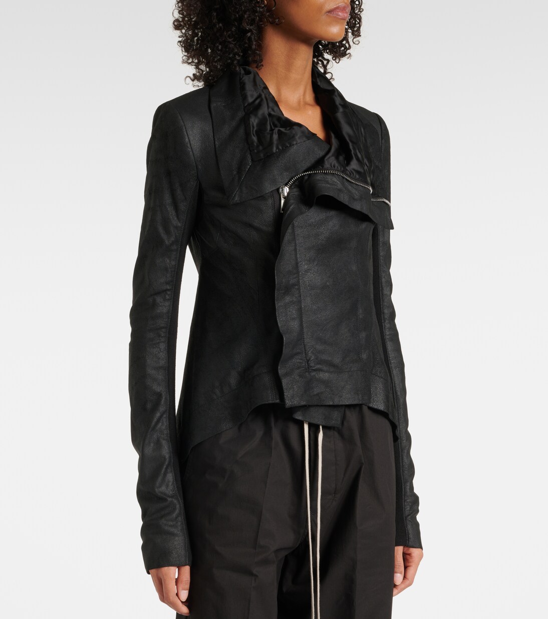 Naska leather biker jacket in black Rick Owens Mytheresa