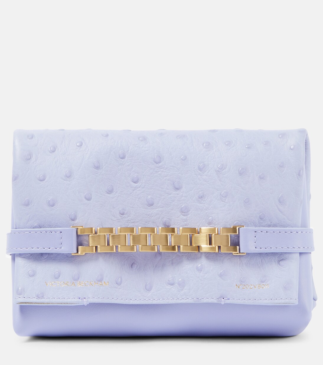 Chain Mini ostricheffect leather shoulder bag in purple Victoria