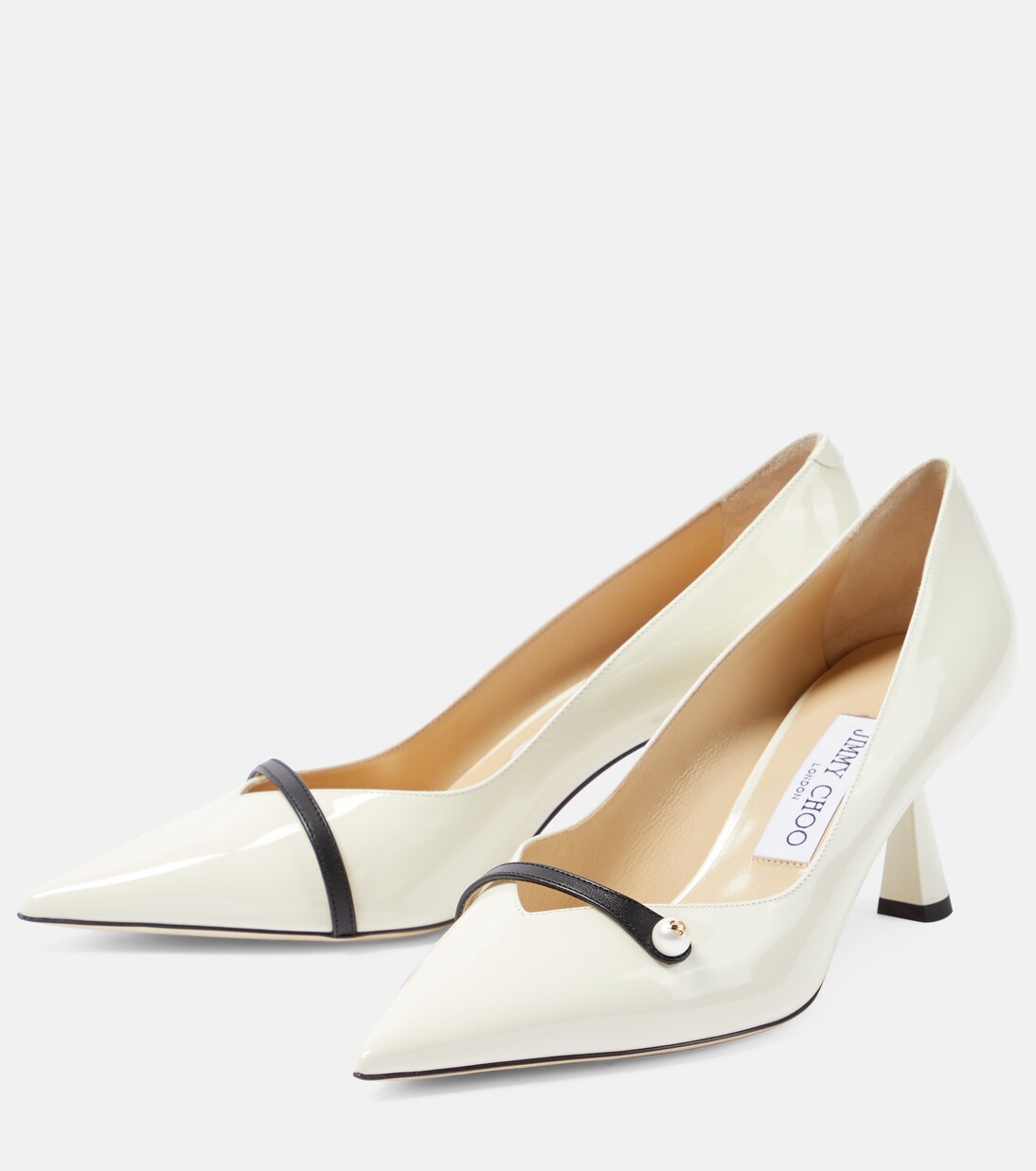 Verzierte Pumps Rosalia 65 aus Lackleder in Weiß - Jimmy Choo 