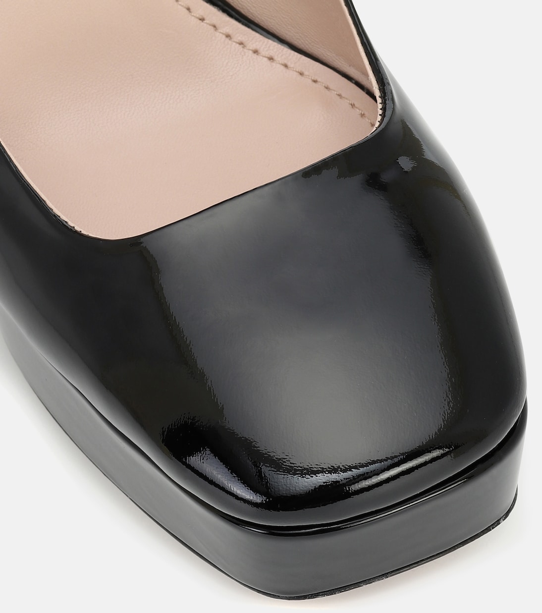 miu miu patent leather platform pumps