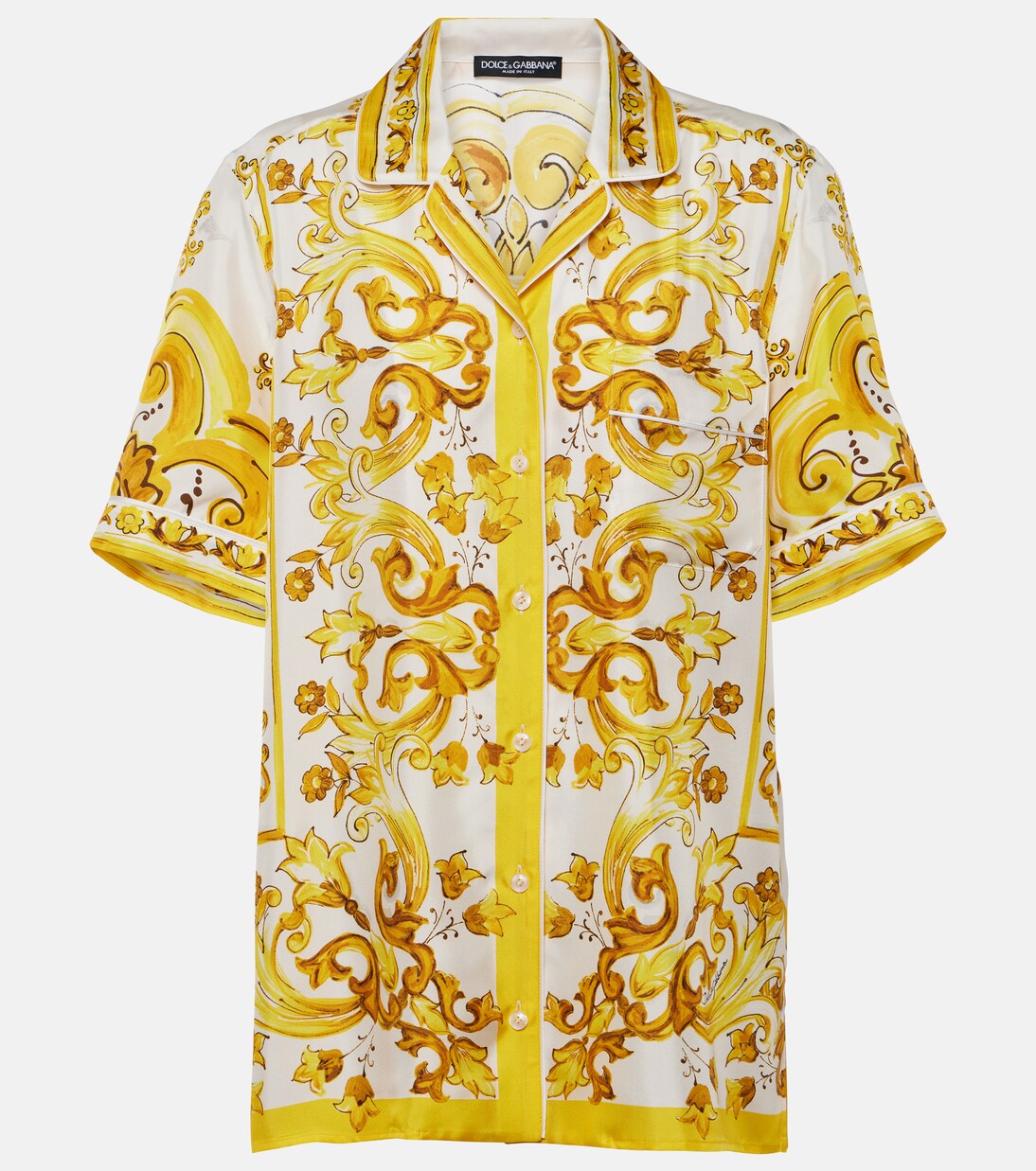 Dolce & Gabbana Yellow Majolica Jersey T-Shirt