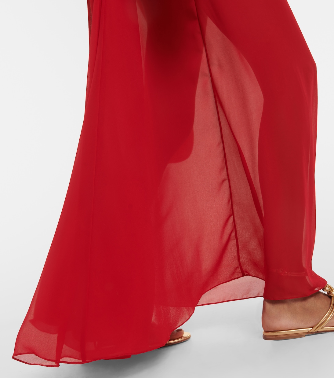 Holiday open-back chiffon maxi dress in red - Adriana Degreas | Mytheresa