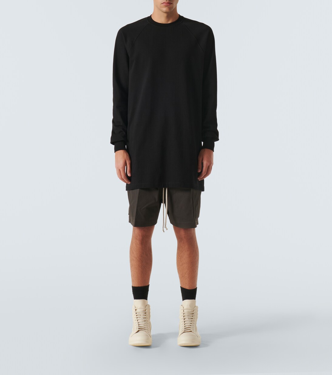 Cargobela cotton-blend shorts in grey - Rick Owens | Mytheresa