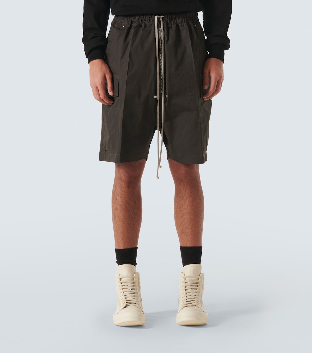Cargobela cotton-blend shorts in grey - Rick Owens | Mytheresa
